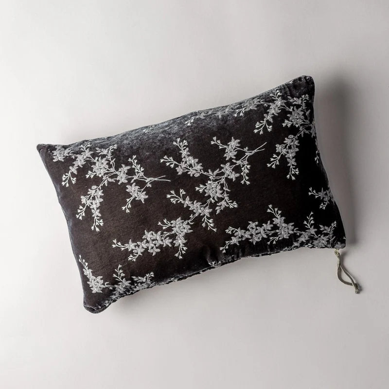 Bella Notte Lynette Throw Pillow with autumn-colored fabric, rectangular shape, and decorative design for cozy home decor.