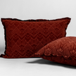 Bella Notte Trettino Sham in autumn-colored fabric, showcasing soft, elegant decorative pillow design with intricate stitching.