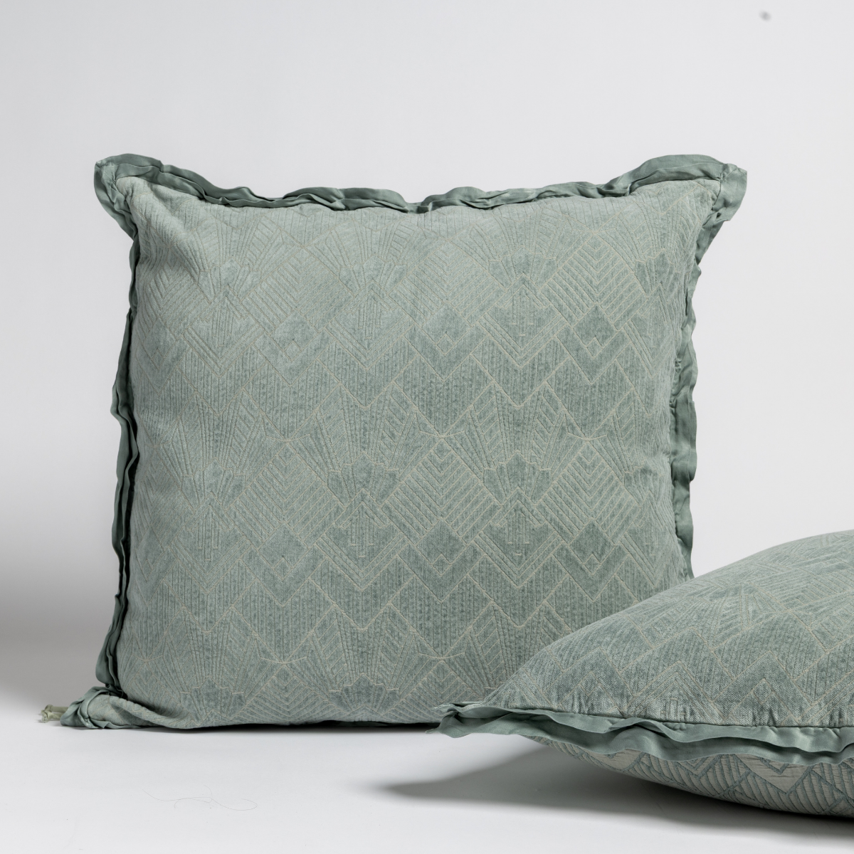 Bella Notte Trettino Sham in autumn-colored fabric, showcasing soft, luxurious textile with subtle pattern details.