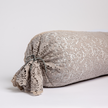Bella Notte Allora Lace Bolster Cover on a throw pillow with intricate lace design, showcasing elegant bedroom decor.