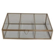 Elegant glass and brass box with a multi-section design, ideal for jewelry or small storage, by BIDK.