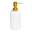 White marble soap dispenser from BIDK, a stylish bath accessory with a sleek, modern design for bathroom decor.