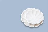 Medium marble carved lotus bowl by BIDK, decorative ceramic bowl with intricate lotus flower design for home decor.