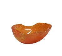 Orange resin decor bowl by BIDK, stylish and modern ceramic bowl for home decoration or display.