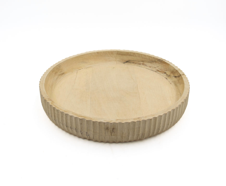 Sun bleached mango decor bowl by BIDK, small ceramic bowl with a natural, sun-washed finish for home decor.