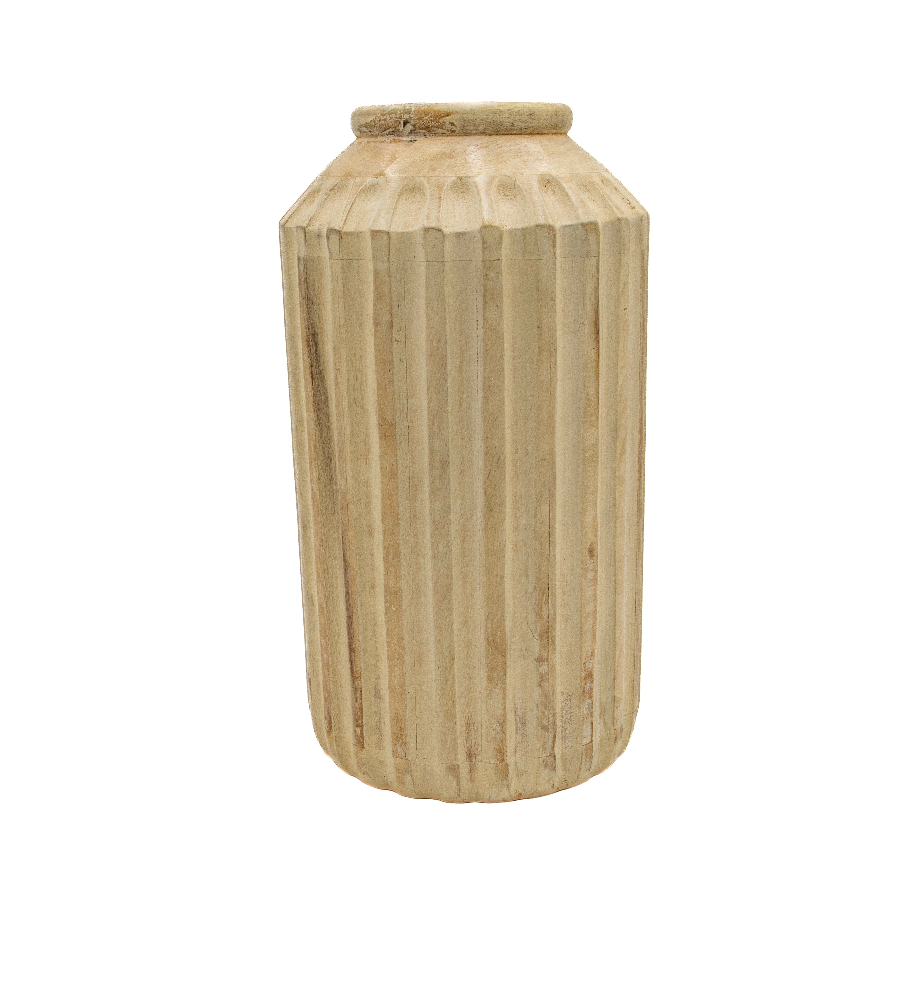 Fred Mango Wood Vase by BIDK, showcasing a smooth, handcrafted mango wood vase with a natural finish and elegant design.