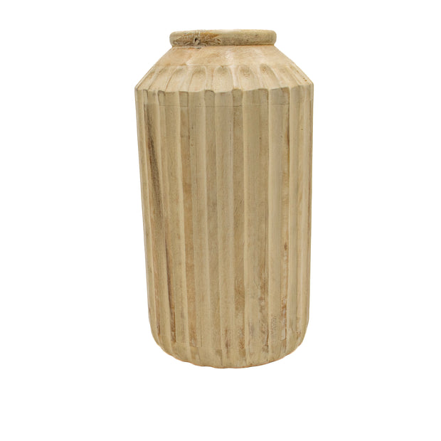 Fred Mango Wood Vase by BIDK, showcasing a smooth, handcrafted mango wood vase with a natural finish and elegant design.