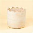 Large tall wave bowl in white ivory, stylish ceramic bowl with a textured wave design by BIDK.