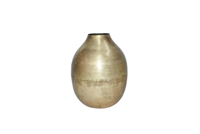 Medium silver and brass vase by BIDK with a sleek, modern design suitable for floral arrangements or decorative displays.