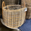 Small grey BIDK Cameo planter basket with woven design, perfect for holding small plants or decorative items.