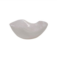 White resin bowl from BIDK with smooth, rounded design, ideal for decorative or functional use in home decor.