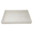 White resin rectangular tray by BIDK, showcasing a sleek, modern design perfect for serving or decorative use.