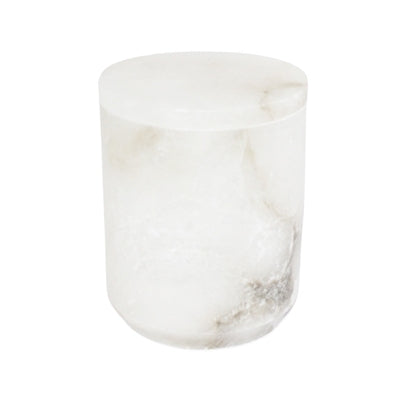 Medium BIDK alabaster canister with a smooth, rounded design and a lid, ideal for kitchen storage or decorative use.