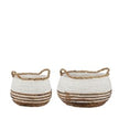 Small BIDK Meryl Banana Leaf Basket Short with woven design and natural finish, ideal for home storage or decorative use.