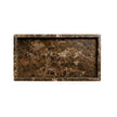 Brown Emperador tank tray by BIDK, featuring a polished marble surface with a sleek rectangular design for bathroom or kitchen use.