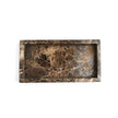 Brown Emperador tank tray by BIDK, rectangular tray with a glossy marble finish, perfect for bathroom or kitchen use.