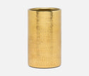 Blue Pheasant Amherst brass wine chiller, a stylish bar accessory for keeping wine cool, shown in a sleek brass finish.