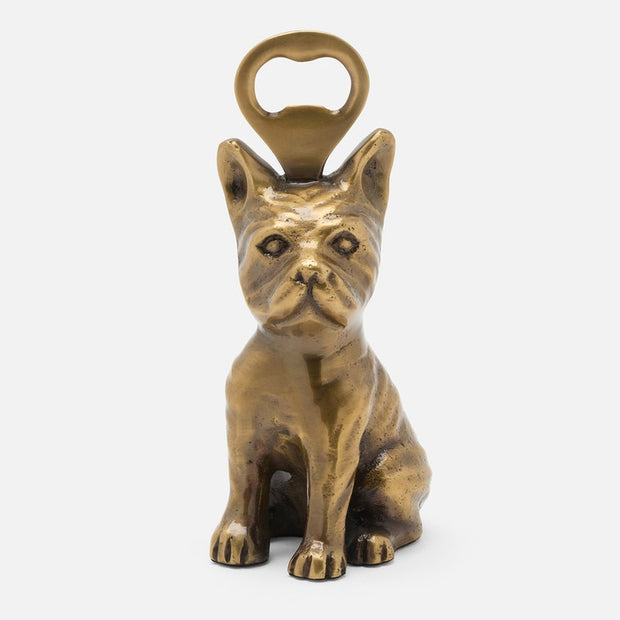 Blue Pheasant Cosette Frenchie bottle opener, a stylish bar accessory with a French Bulldog design, perfect for opening bottles.