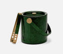 Blue Pheasant Nelson ice bucket with tongs, bar accessory for chilling beverages, featuring a sleek design and sturdy construction.