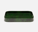 Blue Pheasant Nelson rectangular bar tray with a vibrant emerald finish, ideal for bar accessories and serving drinks.