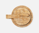 Set of two Blue Pheasant Stassi travertine serving boards, elegant serveware for cheese, charcuterie, or appetizers.