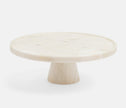 Blue Pheasant Samantha Marble Cake Stand serveware with a white marble finish on a decorative cake display stand.