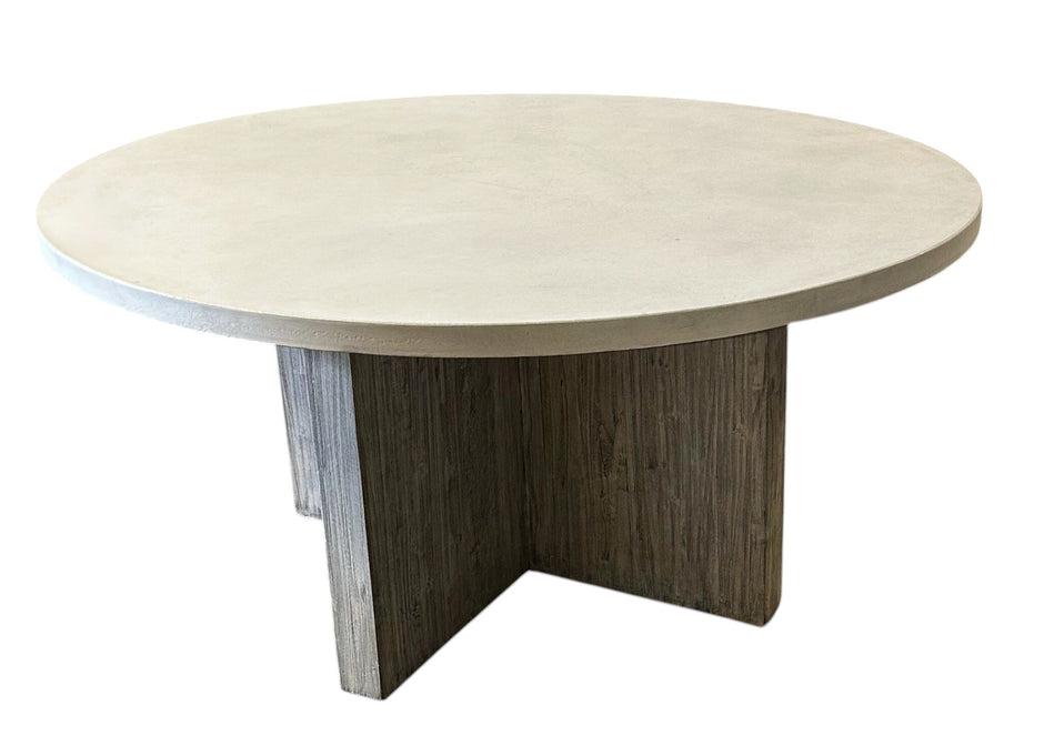 Concrete and Reclaimed Elm Round Table 72"