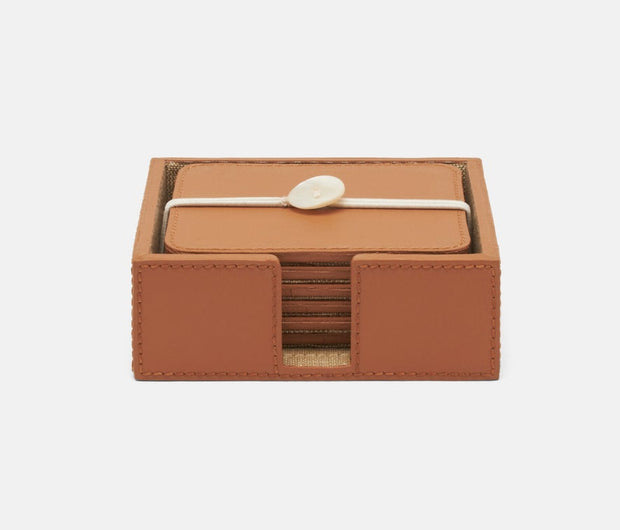 Brisbane Leather Coaster Set/6 - Maaribu