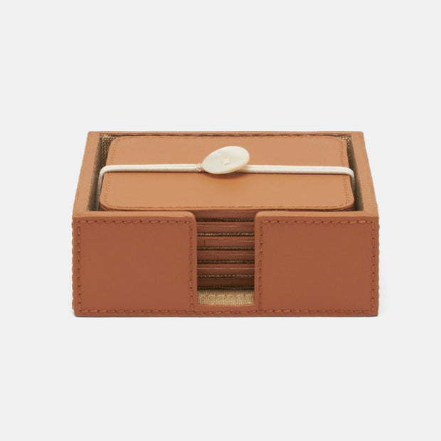 Brisbane Leather Coaster Set/6 - Maaribu