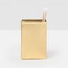 Gold rectangular box with a lid on a white background