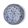 Blue Regal Peacock Hexagonal Bowl by Burleigh featuring intricate peacock feather patterns and a glossy finish.