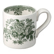 Dark green Asiatic Pheasants half pint mug by Burleigh featuring detailed pheasant artwork on ceramic.