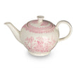 Pink Asiatic Pheasants large teapot by Burleigh featuring a detailed floral and bird pattern on porcelain.