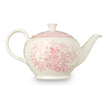 Pink Asiatic Pheasants large teapot by Burleigh featuring a detailed floral and bird design, made of fine ceramic.
