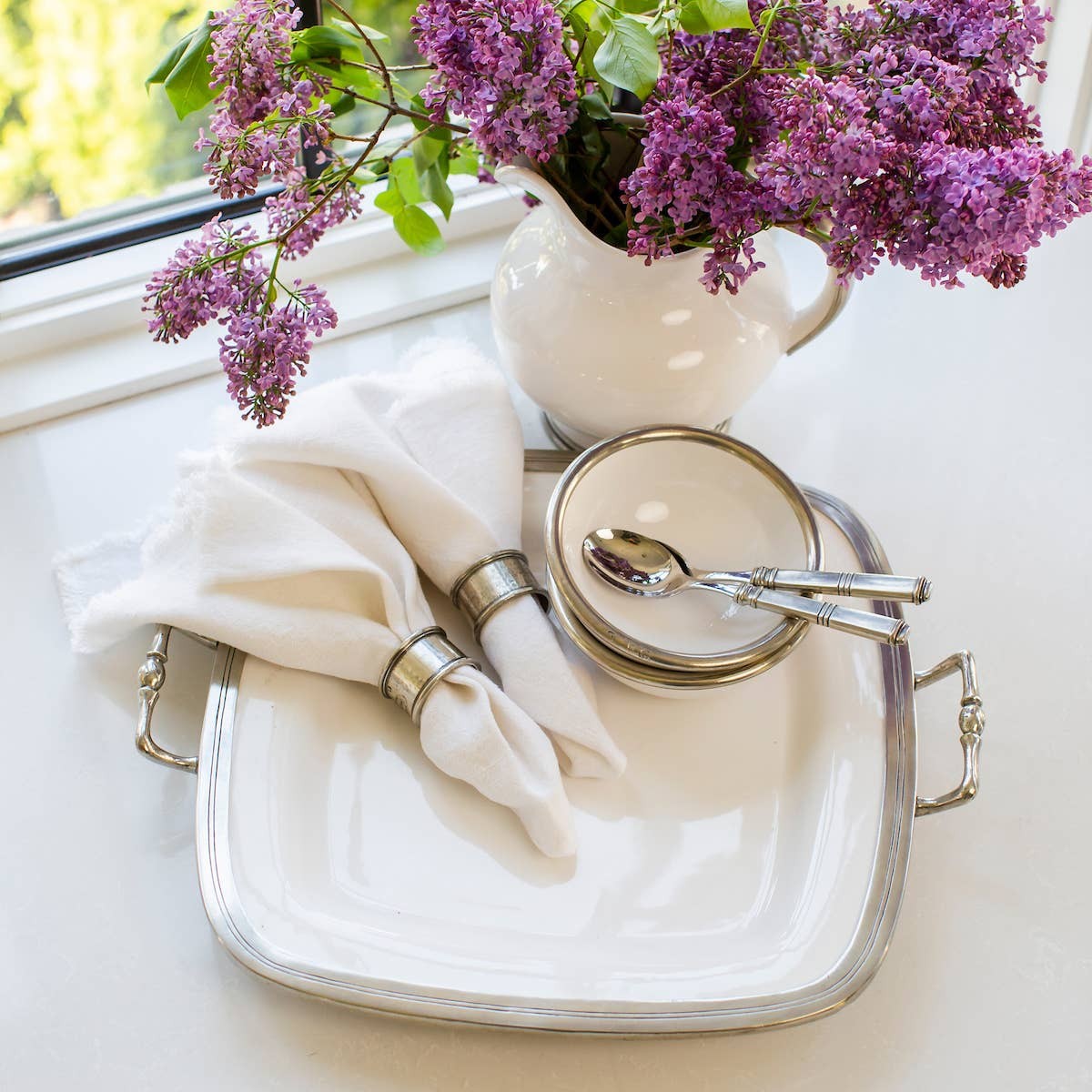 Tuscan Square Platter with Handles