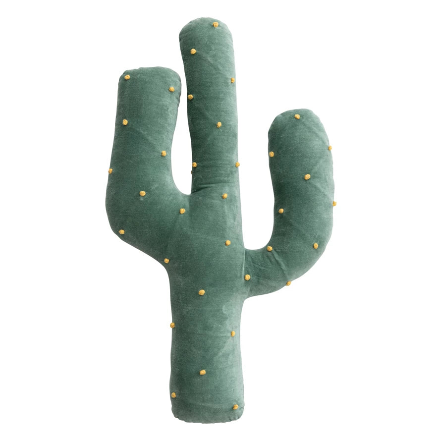 Cotton Velvet Cactus Pillow