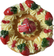 Cereria Introna 3-layer strawberry cake pillar candle with realistic strawberry and cake design, perfect for decorative use.