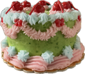 Multi-color Cereria Introna Retro Cake pillar candle with layered, vintage-style design, perfect for decorative use.