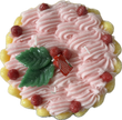 Cereria Introna strawberry ladyfinger cake pillar candle with detailed realistic cake design and pink frosting decoration.