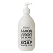 CieLuxe Marseille Liquid Soap in white tea scent, 10 fl oz bottle, featuring a clear pump dispenser and elegant label design.