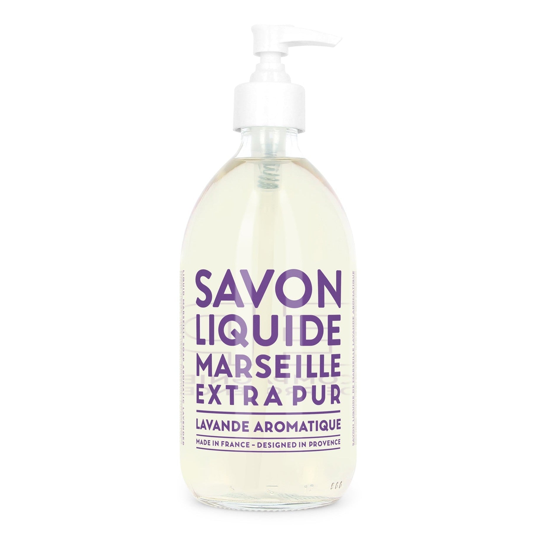 CieLuxe Marseille Liquid Soap by Compagnie de Provence featuring a clear bottle and Mediterranean sea-inspired design.