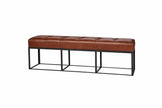 Rust leather Cruz Dawson bench by Cisco featuring a sleek wooden frame and cushioned seating for stylish bedroom or hallway decor.