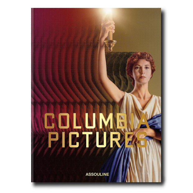 Book cover with a woman holding a candle and 'Columbia Pictures' text on a colorful background