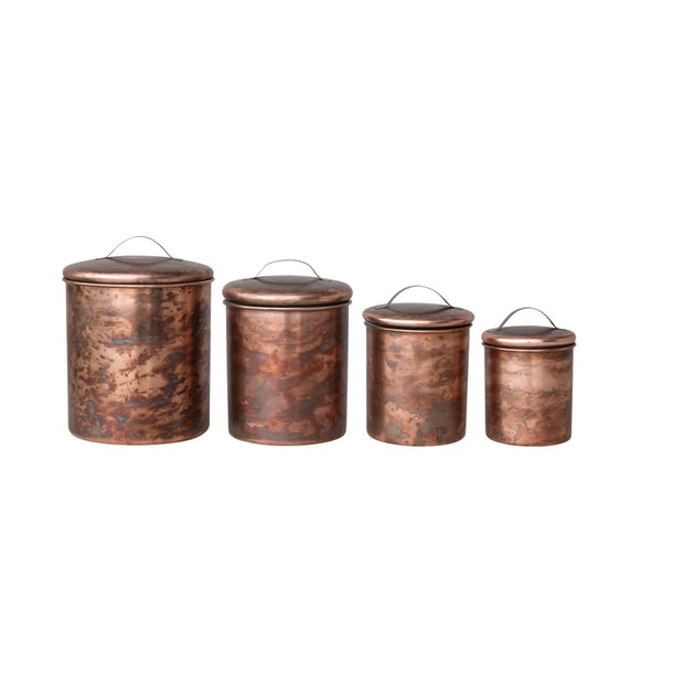 Oxidized Copper Canisters Set/4