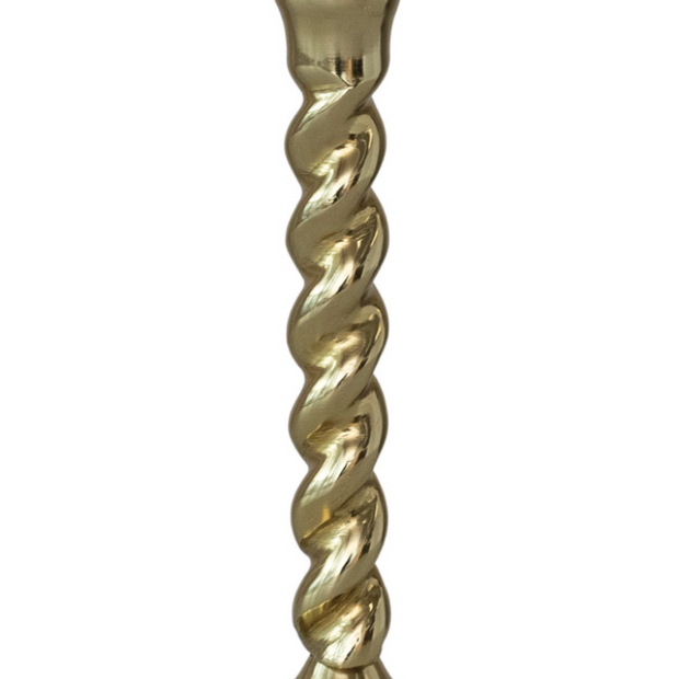 Gold finish twisted taper candleholder from Creative Co-op, featuring a unique sculpted design for elegant candle display.