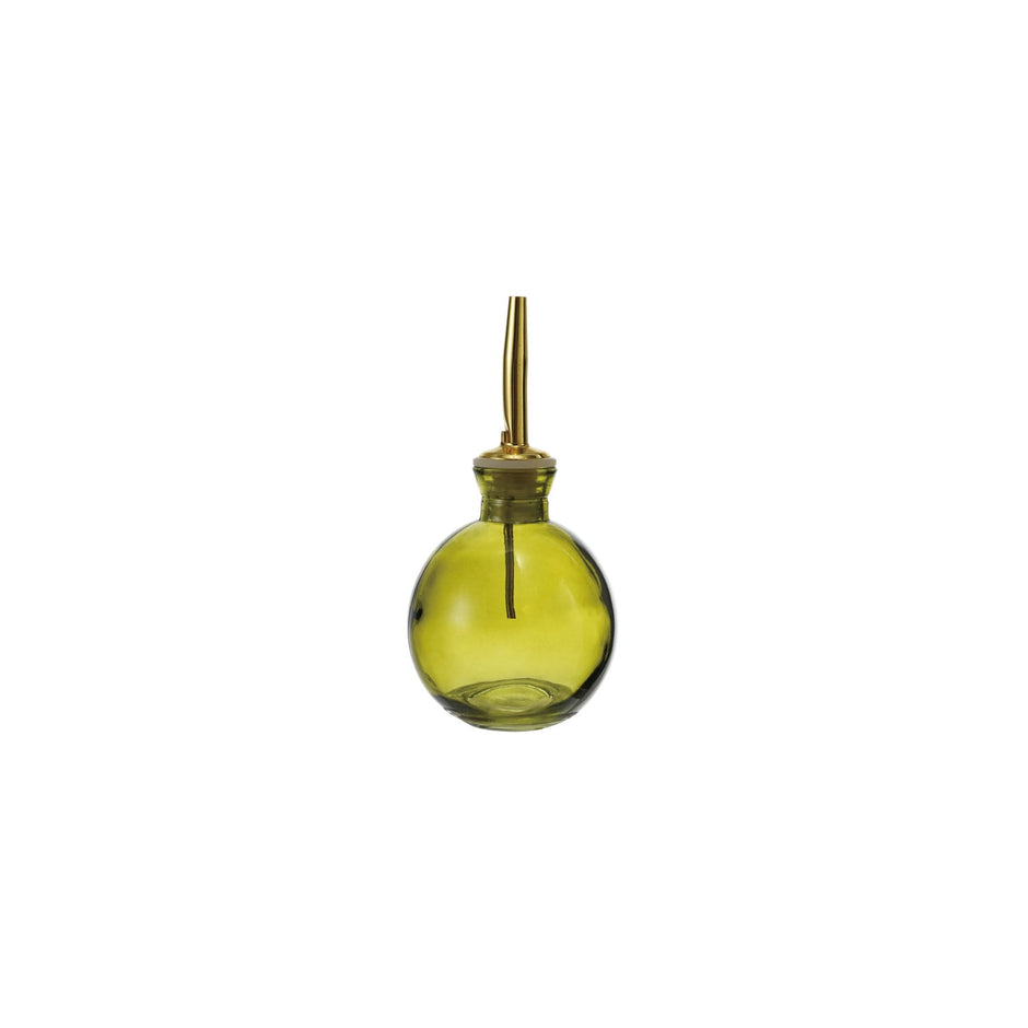 Glass bitters bottle with metal stopper from Creative Co-op, serveware item for storing and pouring bitters or aromatic liquids.
