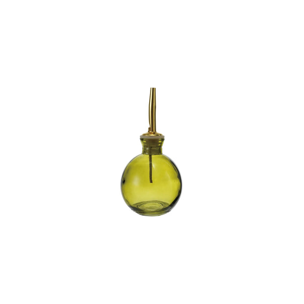 Glass bitters bottle with metal stopper, serveware by Creative Co-op, featuring a clear glass container with a metal lid for storing bitters.