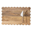 Set of two mango wood scalloped serving boards from Creative Co-op, ideal for cheese and snacks, with elegant curved edges.