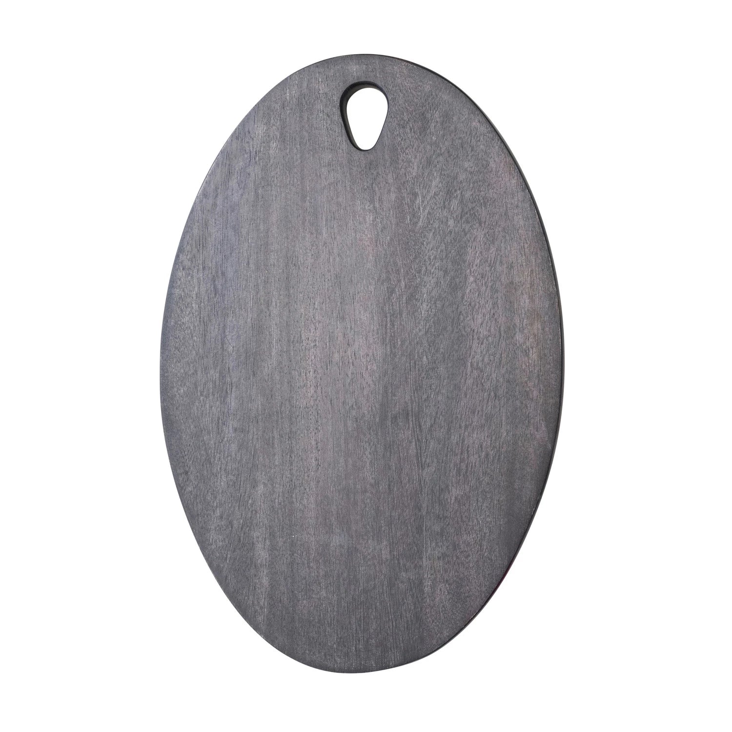 Oval mango wood serveware board with handle, ideal for serving cheese, charcuterie, or appetizers in a stylish kitchen setting.