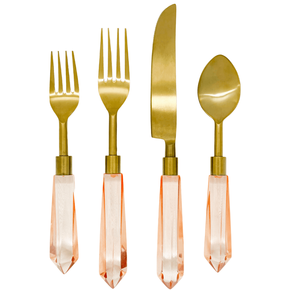 Acrylic Flatware Set Blush Pink